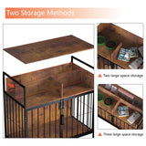 aboxoo Large Dogs Crate 40/32 Inches Furniture-Style Cages,Large Medium Dog Kennels Indoor,Wood Dog Crate Table with Drawers Storage,Heavy Duty Dog Crate(Rustic Brown) aboxoo