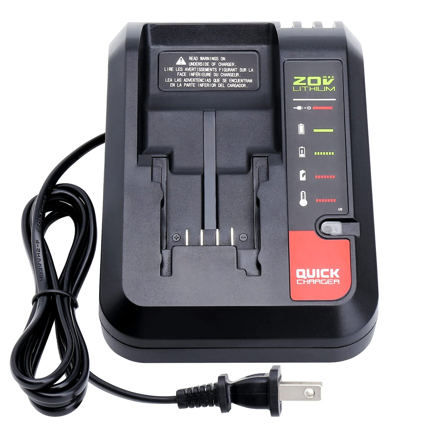 Elefly 20V Battery Charger PCC692L Compatible with Porter Cable 20V Lithium Battery PCC680L PCC685LP and Compatible with Black Decker 20V Battery LBXR20 LB2X4020 - WoodArtSupply