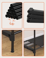 CASAMAYA Clothes Rack, Portable Closet, 27.6 Inch Wardrobe Closet, Clothes Storage Organizer with Shelves and 2 Hanging Rods, Easy to Assembly, Black PCT001B01 CASAMAYA