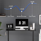 FLEXISPOT Standing Desk 48 x 24 Inches Whole-Piece Desk Board Electric Stand Up Desk Height Adjustable Desk for Home Office Sit Stand Desk(Black Frame + 48" Black Top) FLEXISPOT