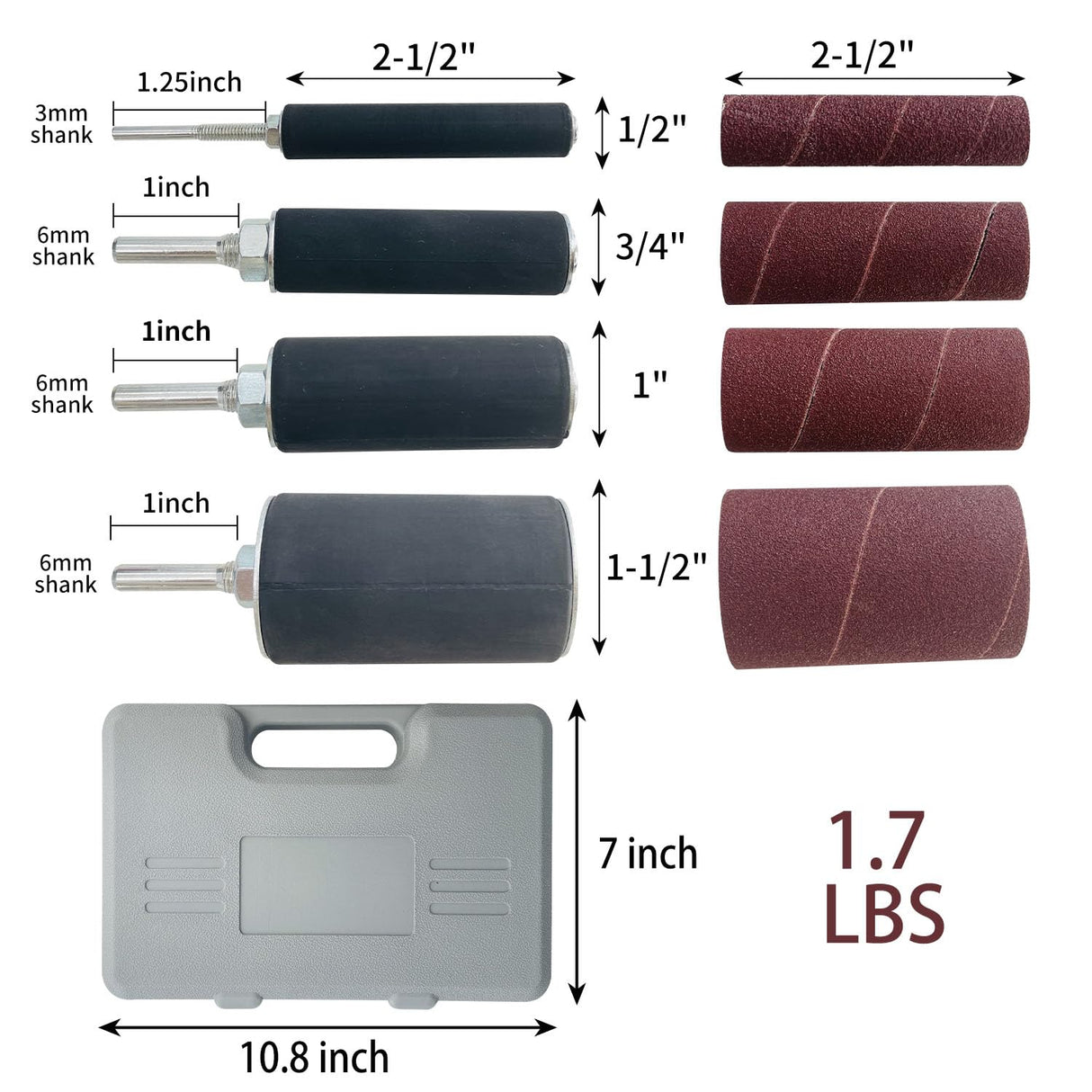 Socpuro 20 Piece Drill Press Sanding Drum Kit, 80/120 Grit Sanding Band Sleeves Rubber Sanding Drum for Woodworking Socpuro