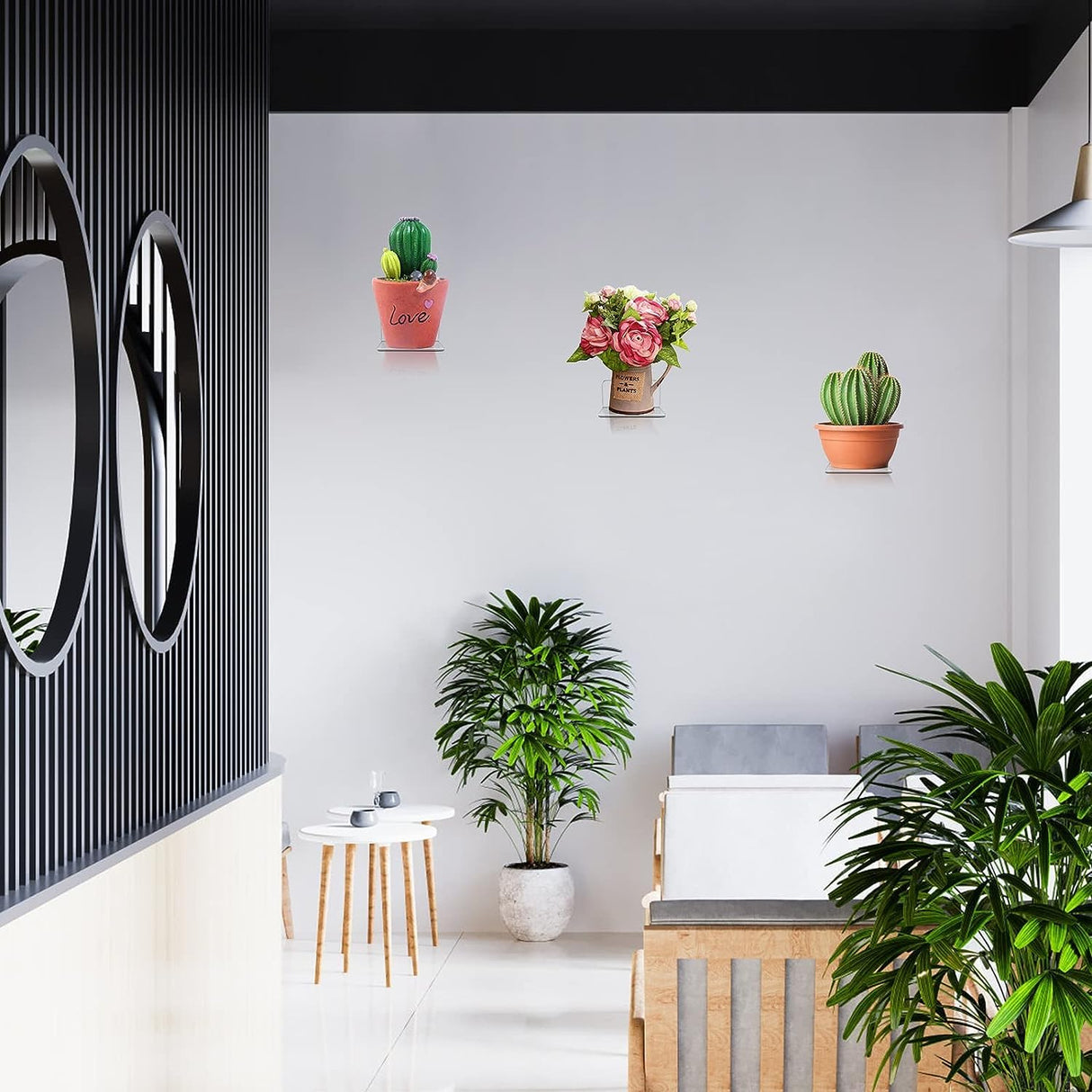 Trailwalk Acrylic Small Shelf,Mini Floating Wall Shelf,Wall Mounted Storage Shelf,for Pop Figures,Plant,Picture Photo Modern Wall for Office Bedroom Living Room,Clear (3 Pack) Trailwalk