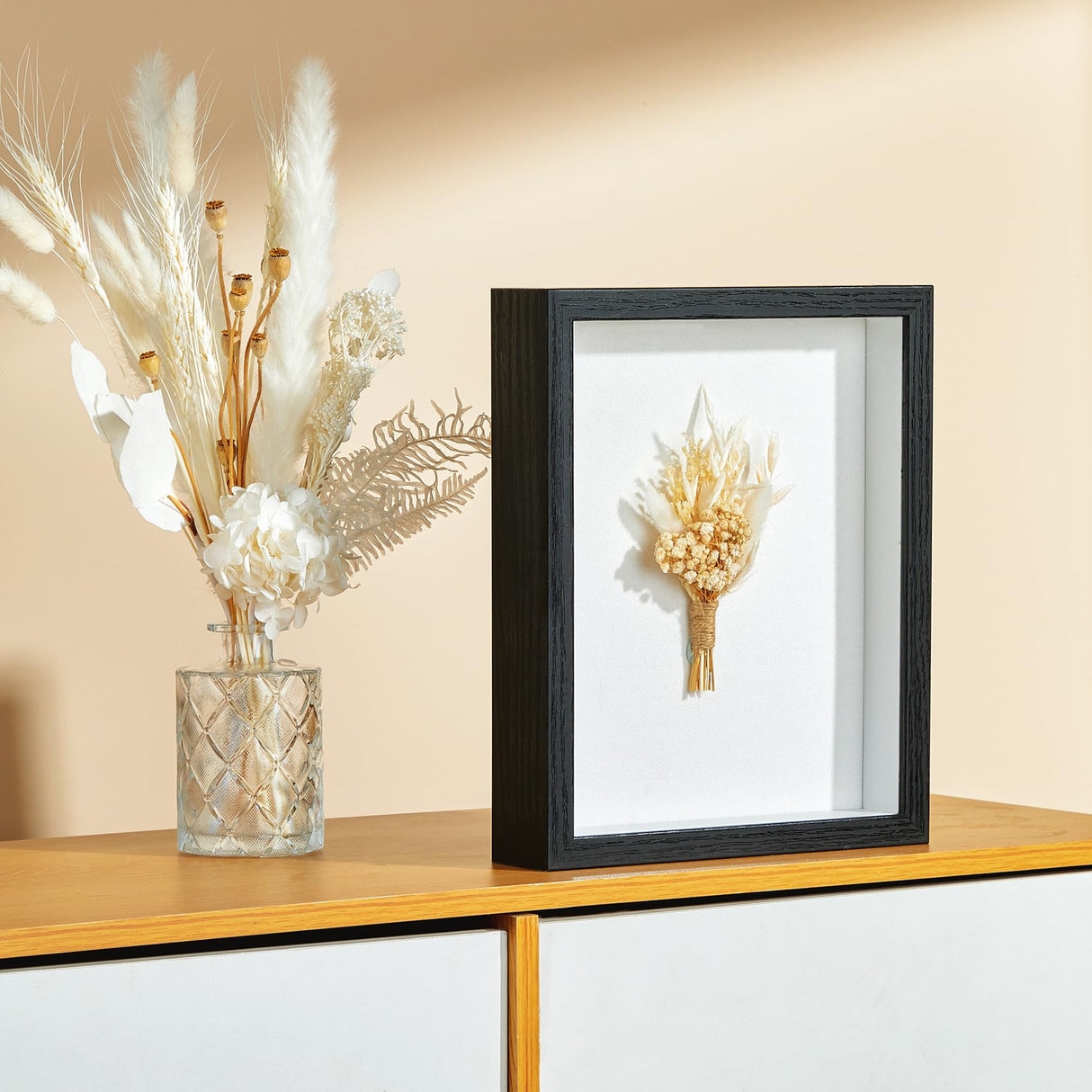 MUXIUNT 8x10 Shadow Box Picture Frame Display Case with Soft Linen Back and Thickened Panel,Black Deep Shadow Memory Box Frame 8x10 for Flower Baby Pet Wedding Photo Craft Memorial Gift MUXIUNT