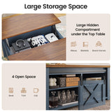 SEDETA 31.5" Lift Top Coffee Table with Storage, Square Coffee Tables for Living Room, Farmhouse Coffee Table with Large Hidden Storage Compartment and Adjustable Shelves, Blue SEDETA