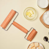 Whaline Wood Pastry Pizza Roller 2 Pieces Non Stick Wooden Rolling Pin for Home, Kitchen Baking Cooking Easy to Handle (T-Maple and H-Maple) Whaline