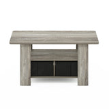 Furinno Andrey Coffee Table with Bin Drawer, French Oak Grey/Black Furinno