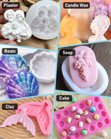 Nicpro 92OZ Silicone Mold Making Kit, Super Elastic Liquid Silicone Rubber for Mold Making, Fast Cure Translucent Platinum Silicone with 12 Mica Powder for Casting Resin Nicpro