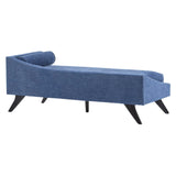 Christopher Knight Home Cagle Upholstered Loveseat Sofa with Splayed Legs, Birch Wood Frame Lounge Chair, Living Room Chaise Lounge Chair Indoor, Soft Lounge Sofa with Rolled Accent Pillow, Navy Blue Christopher Knight Home