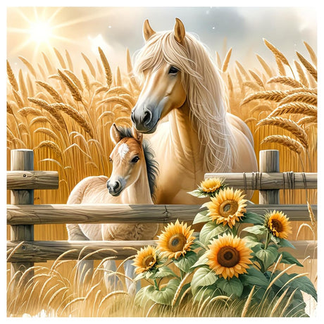 Sanjee Diamond Art Kits for Adults, Horses Diamond Painting Kits for Beginner, 5D DIY Round Full Drill Gem Art Crafts for Home Wall Decor Gift, 12x12inch Sanjee