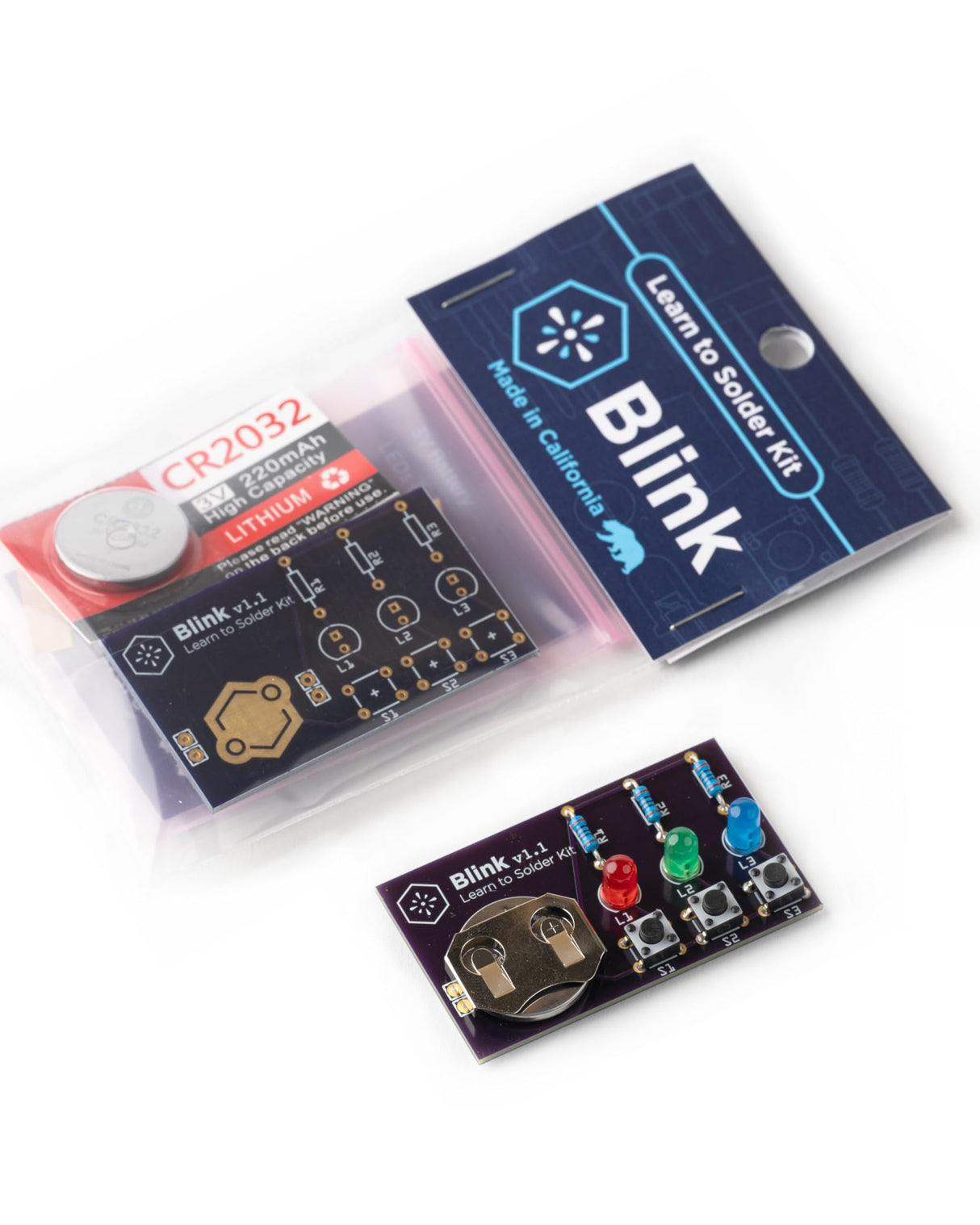 Learn to Solder Kits Blink LED Soldering Kit | DIY Electronics Projects for Beginners | Practice for STEM Classes & Events | Science Project Electronic Light Circuit Boards with Battery LEARN TO SOLDER KITS