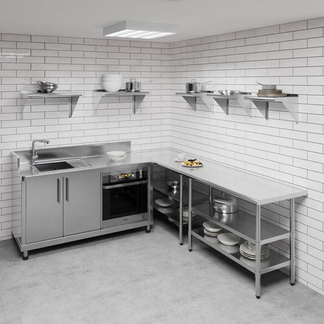 AmGood 12" X 16" Stainless Steel Wall Shelf | Metal Shelving | Garage, Laundry, Storage, Utility Room | Restaurant, Commercial Kitchen | NSF AmGood