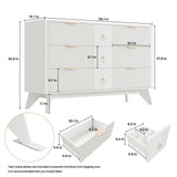 LIKIMIO Dresser for Bedroom 9 Drawers with LED Light, 55" Wide Fluted Chest of Drawers, Wood Closet Organizer, TV Stand for Living Room, White LIKIMIO