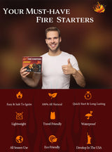 Nvkrvks Fire Starter, Easy-Burning Fire Starter Squares for Wood Stoves, Campfires, Grill Pit and Fireplace, Natural & Waterproof BBQ Fire Starters, 64 Mini Square Nvkrvks