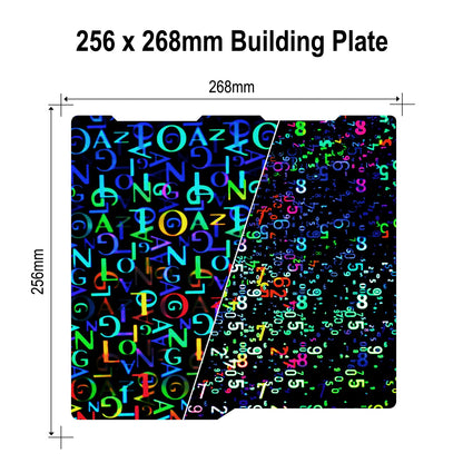 TMYPN 256x268mm Digit + Letter Build Plate for Anycubic Kobra 3 Combo 3D Printer, 3D Printer Spring Steel Plate for Anycubic Kobra 3 - WoodArtSupply