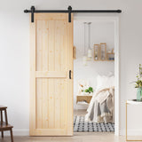 ROYMELO 32x84 inch Sliding Barn Wood Door Slab with 5.5ft Hardware Kit, Requires Simple DIY Assembly ROYMELO