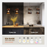 7PMBEANE Rustic Farmhouse Chandelier, Wood Small Pendant Light Fixtures, Modern Chandeliers for Dining Room, Kitchen Island, Office, Bedroom, 1-Light Chandelier for All Ceilings D 7.5" x H 8.8" 7PMBEANE