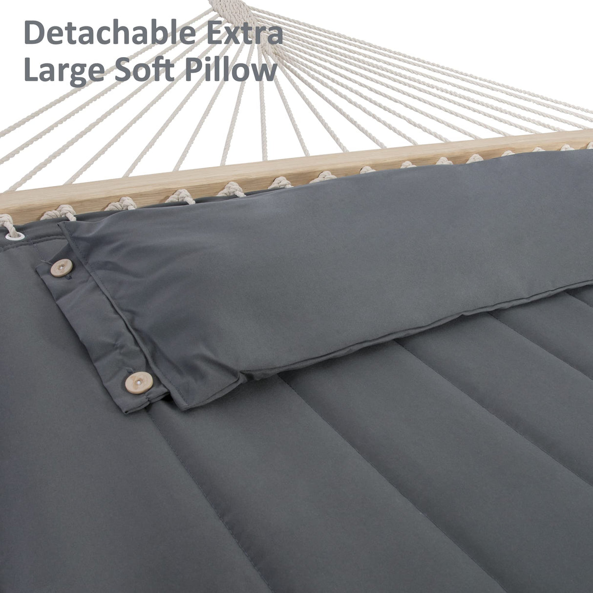 SUNCREAT 2 Person Hammock with Stand, Heavy Duty Portable Hammocks, 475 lbs Capacity, Dark Grey SUNCREAT