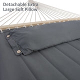 SUNCREAT 2 Person Hammock with Stand, Heavy Duty Portable Hammocks, 475 lbs Capacity, Dark Grey SUNCREAT