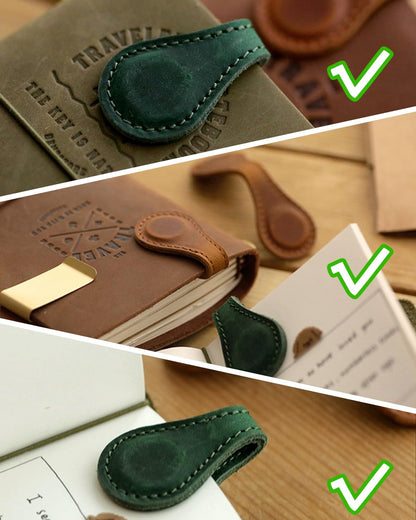 6 Pcs Magnetic Bookmarks, Personalized Bookmarks, Vintage Faux Leather Book Mark, Double-Sided Magnetic Bookmarks (Red+Green+Brown+Black+Blue+Coffee)