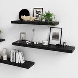 WELLAND 60 inch Black Mission Floating Shelves for Wall, Bathroom Wall Mount Shelves, Wood Modern Display Shelves, Book Shelves,for Bedroom,Living Room and Kitchen WELLAND