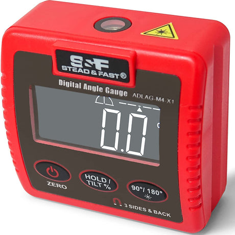 Digital Angle Gauge, Digital Angle Finder Magnetic (4 surfaces) with Laser, Inclinometer Digital with Large LCD display by S&F STEAD & FAST S&F STEAD & FAST