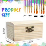 36 Pieces Unfinished Wood Box with 20 Paintbrushes Mini Treasure Chest Box Small Box with Hinged Lid Wooden Storage Box for DIY Project Craft Home Party Jewelry Box, 3.5 x 2.2 x 1.8 Inch Kenning