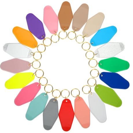 Thyle Motel Keychain Blank Bulk Retro Hotel Keychains Rhombus Vintage Keychain Hotel Key Tags for DIY Keychain Sublimation Luggage Tag Label Craft Gifts Decorations (60 Pcs) Thyle