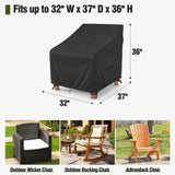 MR. COVER Patio Furniture Covers Waterproof, Outdoor Chair Covers for Rocking Chair, Fits up to 32W x 37D x 36H Inches, Ventilated Air Vents and Convenient Handles Included, Black, 2 Pack MR. COVER