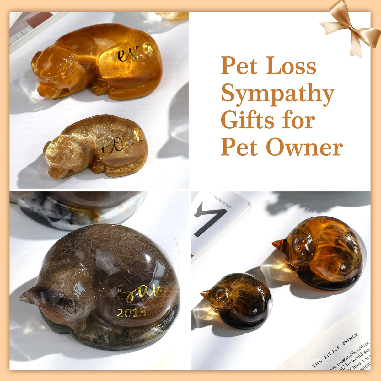 LET'S RESIN Pet Memorial Statue Resin Molds,3D Animal Epoxy Resin Molds for Preserving Pet Hairs & Ashes, Sleeping Dog and Cat Figurine Silicone Molds,Great for DIY Resin Pet Keepsakes, Pet Loss Gifts LET'S RESIN