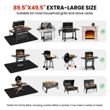 OFASIZEN 89.5 x 49.5 Inch Grill Mats for Outdoor Grill, Double-Sided Fireproof Deck and Patio Protector Mat OFASIZEN