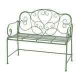 Christopher Knight Home Layon Iron Outdoor Bench, Patio Loveseat for 2 People, Durable Garden Bench with Floral Pattern Backrest, Slatted Seat for Park/Yard, Spacious Outdoor Seating, Matte Green Christopher Knight Home