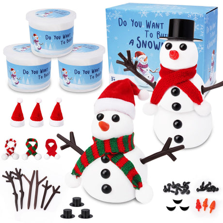 RINOLY Build a Snowman Kit,Christmas Crafts for Kids,Christmas Stocking Stuffers -3 Pack RINOLY