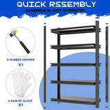 63"H Garage Shelving Heavy Duty Rack, 3000 LBS Large Capacity 5 Tier Adjustable Storage Shelves, Metal Industrial Shelf Units for Garage, Basement and Warehouse, 63"H×23.6"W×13.8"D, Black ErgoNova