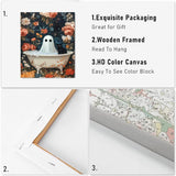 VIGEGU Ghost Black Cat Paint by Numbers Kit for Adults with Framed,Halloween Paint by Number DIY Adult Paint by Number Kits for Wall Decor 10x12in VIGEGU