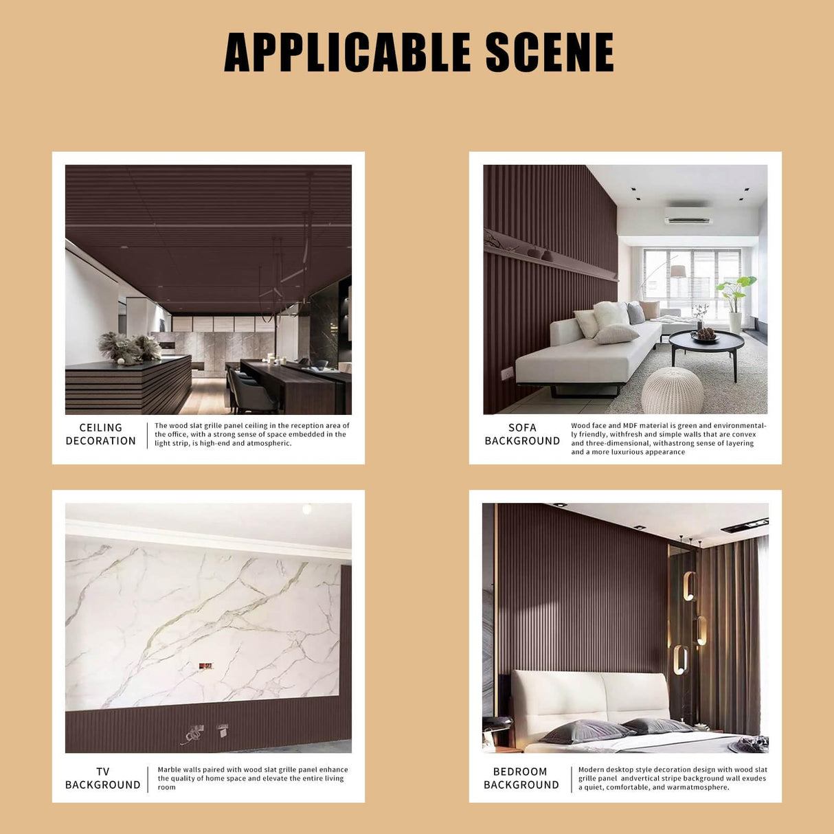 KVENI Acoustic Wood Slat Wall Panels - Modern Wood Panels for Wall, 3D Fluted Sound Absorbing Panel with Wood Finish, Noise Cancelling & Absorbing Wooden Panels, 94.49” x 13” Each, 0.82” Depth (2Pcs) KVENI