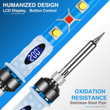 Electronics Soldering Iron Kit - 80W Digital LCD Solder Gun with ON/OFF Switch Adjustable Temperature Controlled and Fast Heating Thermostatic Design Welding Tool SREMTCH