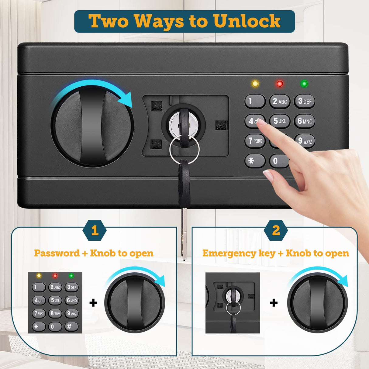 GHJGAGE 43.5" Tall Fireproof Wall Safe Between Stud, Heavy Duty Flush In Wall Safe With Digital Keypad & Removable Shelf, Hidden Gun Safe, Security Home Wall Safes For Storage Firearms Money Medicine GHJGAGE