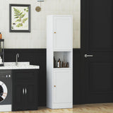 XIUSVON Tall Narrow Storage Cabinet - 67" Slim Bathroom Organizer with 3 Adjustable Shelves, 2 Doors (Left/Right Opening),Metal Floor Cabinet for Small Spaces, Bathroom & Kitchen (Metal, White) XIUSVON