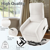 Jocisland Power Lift Recliner Chairs for Adults, Small Electric Recliners with High Back & Side Pocket for Nursery Living Room Bedroom, Comfy Upholstered Modern Nursing Single Sofa, Teddy White Jocisland