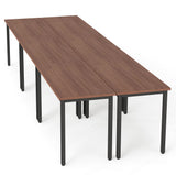 ANJ 14ft Conference Table,Office Computer Desk for Meeting Room,Sturdy Large Rectangle Meeting Seminar Table for 16 People Rustic Vintage 6PCS 165.3"x47.2"x29.5",Walnut ANJ