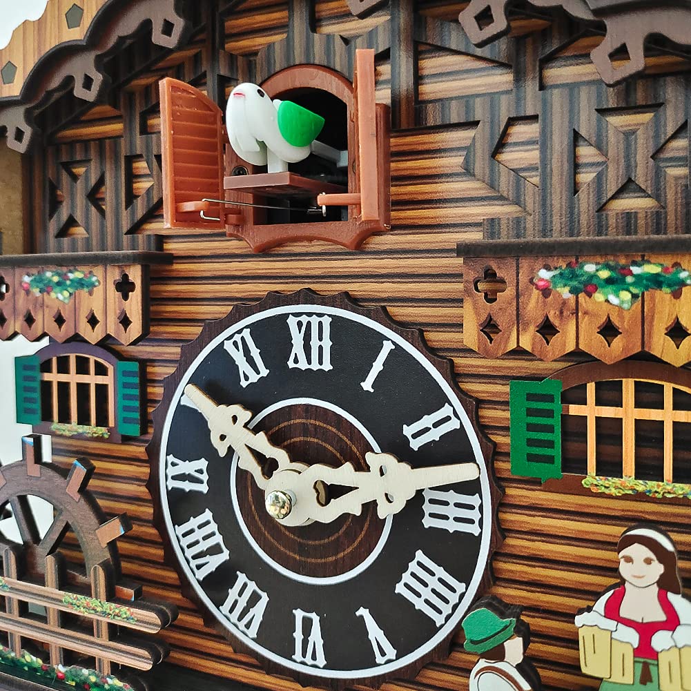 JOONIEHOUSE Traditional Black Forest Cuckoo Clock, Newly Wood Coo Coo Clock Decorative Wall Clock with Pendulum and Chiming Function - Perfect Wall Clocks for Home Livingroom Decor JOONIEHOUSE