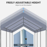 Outsunny 10' x 20' Party Tent and Carport, Height Adjustable Portable Garage, Outdoor Canopy Tent 8 Legs Without Sidewalls for Car, Truck, Boat, Motorcycle, Bike, Garden Tools, Gray Outsunny