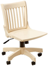 OSP Home Furnishings Deluxe Armless Wood Banker's Desk Chair with Adjustable Height, Locking Tilt, and Heavy Duty Base, Antique White Office Star Products