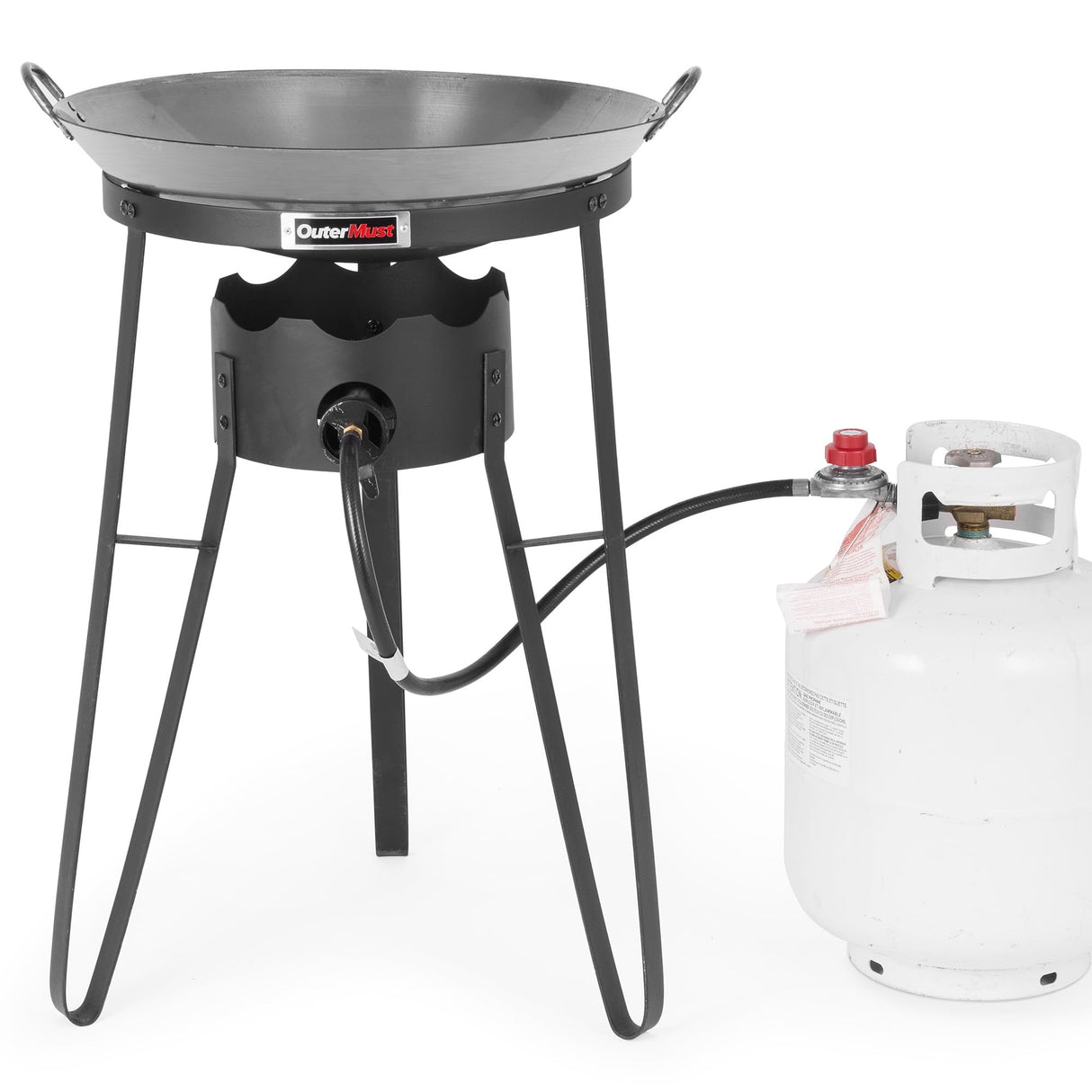 OuterMust Outdoor Cooker With Wok Gas Wok with Iron Wok and Burner 54000 BTU for Outdoor Cooking OuterMust