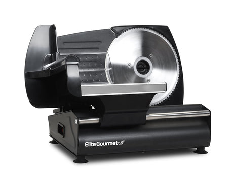 Elite Gourmet EMT-625B Ultimate Precision Electric Deli Food Meat Slicer Removable Stainless Steel Blade, Adjustable Thickness, Ideal for Cold Cuts, Hard Cheese, Vegetables & Bread, 7.5”, Black Elite Gourmet
