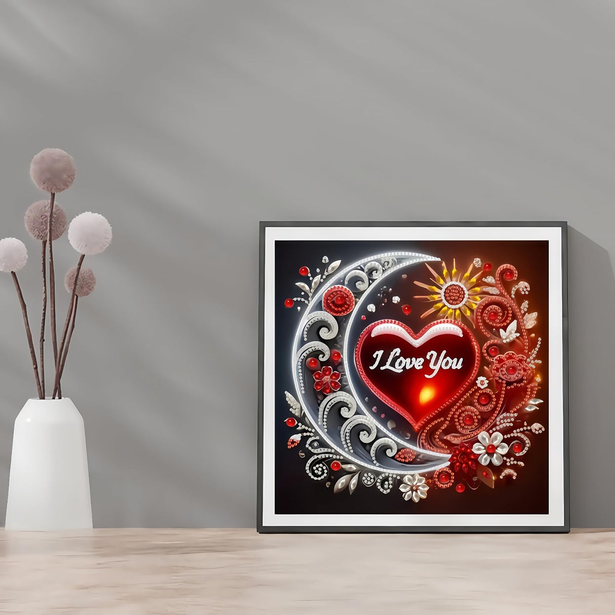 BYGFHLYW 5D Diamond Painting Kits for Adults, Heart Diamond Art Kits for Adults Beginner, DIY Special Shaped Diamond Rhinestones Diamonds Dot Gem Painting for Home Wall Decor 11.8x11.8inch BYGFHLYW