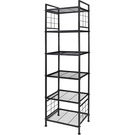 GIOTORENT 6-Wire Standing Storage Shelf, Metal Shelving Unit Pantry Rack for Laundry Kitchen Bathroom Organizer(Black) GIOTORENT