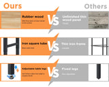 Albott 72x24“ Adjustable Workbench 28.7-38.6" Height, Rubber Wood Top Heavy Duty Workbench with Power Outlets & Hooks, 5000 LB Capacity Workbench for Garage, Workshop, Home & Office Albott