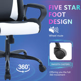 PayLessHere Ergonomic Racing Desk Chair Gaming Chair Computer Chair with Armrests 360° Swivel & Caster Pu Desk Task Chair Executive Headrest Lumbar Support for Back Pain Women Men and Adults (White) PayLessHere