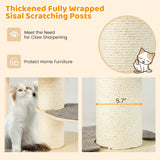 Tangkula Wood Cat Tree, 47 Inch Multi-Layer Cat Tower with 5.7” Thicker Sisal Covered Scratching Posts & Carpet, Padded Top Perch, 2 Jumping Platforms, Hammock, Modern Cat Tree Tower for Indoor Cats Tangkula